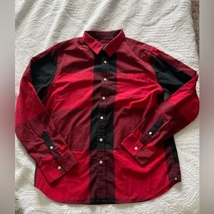 HURLEY Men’s Red Black Button Down